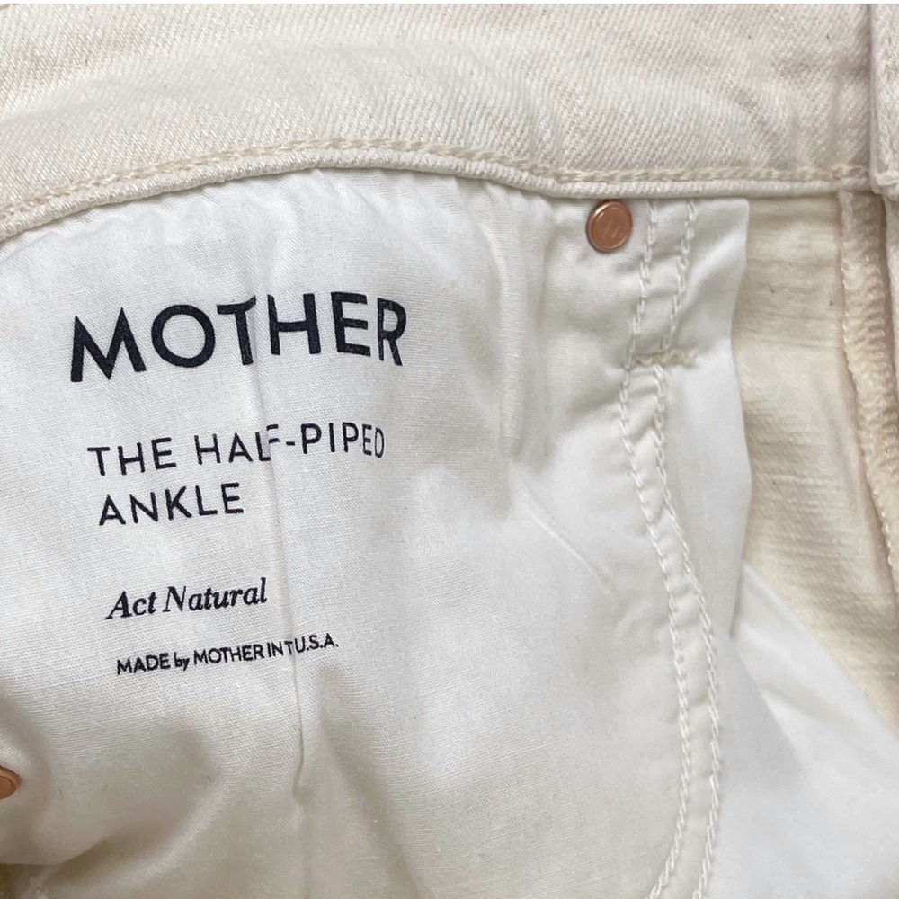 MOTHER SUPERIOR Barrel Jeans Sz 34 NWT Half Piped Ankle Relaxed Cream $258 - Picture 10 of 14